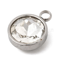 Подвески из нержавеющей стали 304 с камнем-талисманом апреля.&nbsp;STAS-G082-17P-04