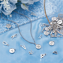 Подвески из сплава в тибетском стиле с буквами a~z и цифрой 0~9&nbsp;FIND-BM0001-15P