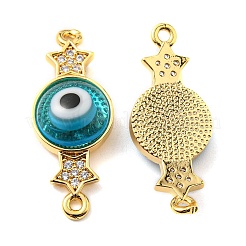 Шармы-соединители из латуни с микропаве из прозрачного кубического циркония&nbsp;KK-K338-04G