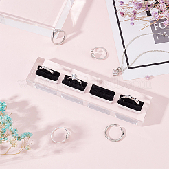 4-слотовая акриловая стойка для колец на палец&nbsp;RDIS-WH0002-11