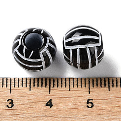 Непрозрачные акриловые европейские бусины с распылением SACR-P031-06B-01