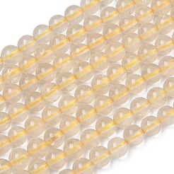 Нити из натуральных бусин лимонного кварца (обработанных нагреванием)&nbsp;G-K365-F02-6mm