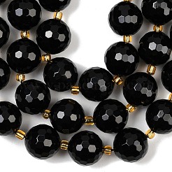 Натуральные бусины из черного оникса (окрашенные и нагретые) G-C249-A11-16mm