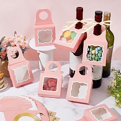 Квадратные подарочные коробки для хранения из крафт-бумаги с благодарственной наклейкой и полиэстеровой лентой CON-PH0003-06