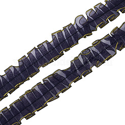 10mの二重層ポリエステルレースリボン  洋服アクセサリー用  ブラック  3/4インチ（20mm）  約10.94ヤード（10m）/セット&nbsp;OCOR-TA0004-14A