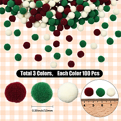 300 шт. шарики-помпоны из полиэстера 3 цветов&nbsp;DIY-SC0031-38