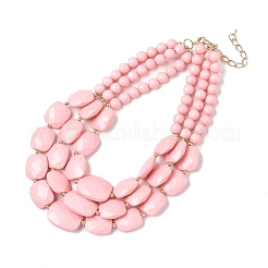 Комплекты серег и ожерелий из акриловых граненых прямоугольных бусин в стиле бохо WGBB337-10