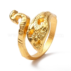 Открытая манжета с павлином из цинкового сплава&nbsp;RJEW-WH0003-03A