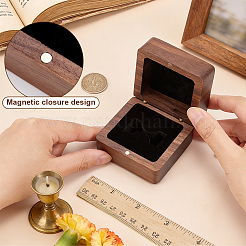 Cajas magnéticas de madera de nogal para embalaje de anillos de campeonato&nbsp;CON-WH0086-245