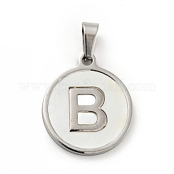 Acciaio inossidabile 304 con pendenti in conchiglia bianca&nbsp;STAS-G268-01B-P