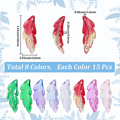 120pcs 8 Farben Plastikanhänger plastic&nbsp;FIND-SC0020-73