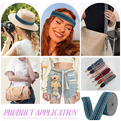 5 ярд полиэстеровой полосатой жаккардовой ленты OCOR-WH0078-287C