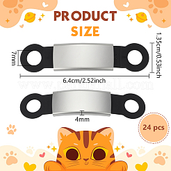 24 шт. силиконовые и 201 нержавеющая сталь изогнутые прямоугольные соединительные подвески&nbsp;STAS-BC0004-12B