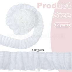 10 ярд полиэстеровой плиссированной цветочной кружевной отделки OCOR-HY0002-28B