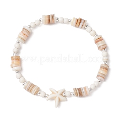 Синтетический бирюзовые бисером браслеты простирания BJEW-JB11911-01