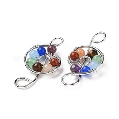 Colgantes grandes de piedra mixta natural con tema de chakra&nbsp;G-G871-07P