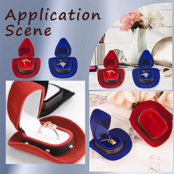 4 шт. 2-х цветные шкатулки для украшений из бархата CON-SC0001-19A