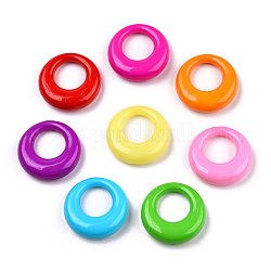 Colgantes acrílicos opacos, anillo, color mezclado, 25x7.5mm, agujero: 12.5 mm, aproximamente 260 unidades / 500 g