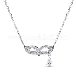 Тинисанд маскарад маска дизайн 925 стерлингового серебра кубический цирконий кулон ожерелья, серебряные, 16.9 дюйм