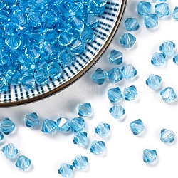 Czech Glass Beads, Faceted, Bicone, Lt.Sky Blue, 6mm in diameter, hole: 0.8mm, 144pcs/gross