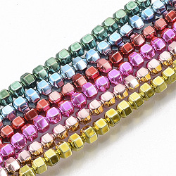 Chapelets de perles en hématite synthétique électrolytique sans magnétiques, couleur mixte, 4x4x3.5mm, Trou: 0.9mm, 108~109 pcs / chapelet, 15.74 pouce (40 cm)