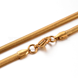 304 in acciaio inossidabile collane a catena serpente, oro, 17.7 pollice (45 cm), 4x2mm