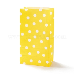 Bolsas de papel kraft rectangulares, ninguno maneja, bolsas de regalo, Modelo de lunar, amarillo, 13x8x24 cm