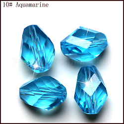 Imitation österreichischen Kristallperlen, Klasse aaa, facettiert, Doppelkegel, Deep-Sky-blau, 8x10.5 mm, Bohrung: 0.9~1 mm