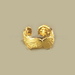 Damen schlichte Messing-Manschettenohrringe, strukturierter Ring, golden