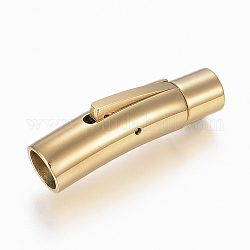 304 Edelstahl Bajonettverschlüsse, Tube, golden, 30x8x9 mm, Bohrung: 5~6 mm