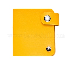 26 слот имитация кожи прямоугольник diy Nail Art изображение пластины хранения сумки, тиснение шаблон карты держатель, с кнопках, желтые, 90x80x20 мм