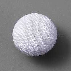 Botones de aluminio de 1 agujero, con poliéster cubierto, ropa abrigo chaqueta hebilla, Platino, blanco, 10x6mm, agujero: 0.8 mm