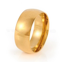 201 acero inoxidable anillos de banda lisos, dorado, tamaño de 7, diámetro interior: 17 mm, 8mm