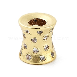 Gestell Messing Mikro pflastern Zirkonia Perlen, cadmiumfrei und bleifrei, langlebig plattiert, Spalte mit Herz, echtes 18k vergoldet, 8.5x8 mm, Bohrung: 3.6 mm