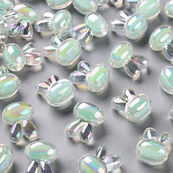 Perline acrilico trasparente, perline in perline, ab colore, coniglio, acquamarina, 15.5x12x9.5mm, Foro: 2 mm, circa 480pcs/500g