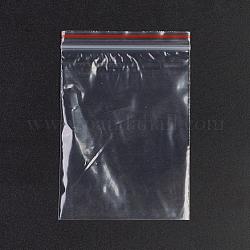 Bolsas de plástico con cierre de cremallera, bolsas de embalaje resellables, sello superior, bolsa autoadhesiva, Rectángulo, rojo, 10x7 cm, espesor unilateral: 1.3 mil (0.035 mm)
