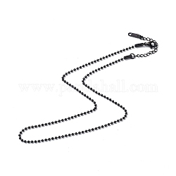 304 collar de cadena de bolas de acero inoxidable para hombres y mujeres., gunmetal, 15.91 pulgada (40.4 cm)