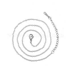 304 Edelstahl-Kabelketten-Halskette für Männer und Frauen, Edelstahl Farbe, breit: 1.5 mm, 15.75 Zoll (40 cm)