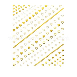 Calcomanías de arte de uñas 3D calcomanías, estampado de oro, autoadhesivo, para decoraciones con puntas de uñas, patrón del corazón, 90x77mm, tamaño del paquete: 95x138 mm