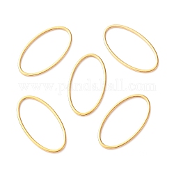201 нержавеющей стали связывающий кольца, овальные, золотые, 21x11x1 мм