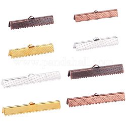 Extremos de engarzado de cinta de hierro de revestimiento rectangular, color mezclado, 10.8x7.4x1.8 cm, 80 unidades / caja