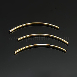 Yellow Gold Filled Curved Tube Beads, Curved Tube Noodle Beads, 1/20 14K Gold Filled, Cadmium Free & Nickel Free & Lead Free, 34x1.5mm, Hole: 1mm