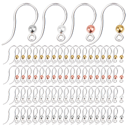 SUNNYCLUE 1 Box 80Pcs 4 Colors Plastic Earring Hook French Earring Hooks Ball Dot Silver Clear Safety Fish Hooks Earring Wires for Jewellery Making Women Beginners DIY Dangle Earrings Crafts Supplies