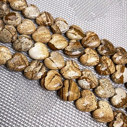 Natürliches Bild Jaspis Perlen Stränge, Herz, 10x10 mm, ca. 38 Stk. / Strang