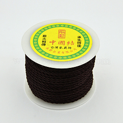 Corda di fibra di poliestere tondo, marrone noce di cocco, 3mm, circa 30.62 iarde (28 m)/rotolo