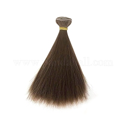 Kunststoff lange gerade Frisur Puppe Perücke Haare, für diy mädchen bjd macht zubehör, Kaffee, 5.91 Zoll (15 cm)