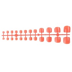 Uñas postizas de cobertura completa, uñas de plástico de color sólido, puntas de uñas artificiales para los pies, practica la herramienta del arte del clavo de manicura, rojo naranja, 6.2~20x6.2~19mm, 24 PC / sistema