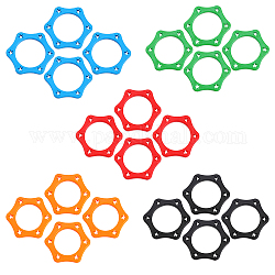 Chgcraft 20 Uds. Anillos antivuelco hexagonales de goma de 5 colores para micrófono inalámbrico de mano de 36.5mm para sala de conferencias ktv en puesta en escena, color mezclado