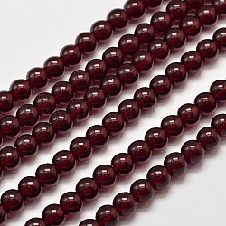 Окрашенные синтетические кварцевые круглые бусинки, темно-красный, 8 мм, отверстие : 1 мм, около 50 шт / нитка, 15.7 дюйм
