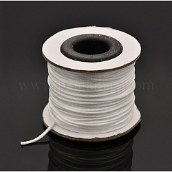 Macrame Rattail Chinese Knot Making Cords Round Nylon Braided String Threads, Satin Cord, White, 1mm, about 32.8 yards(30m)/roll
